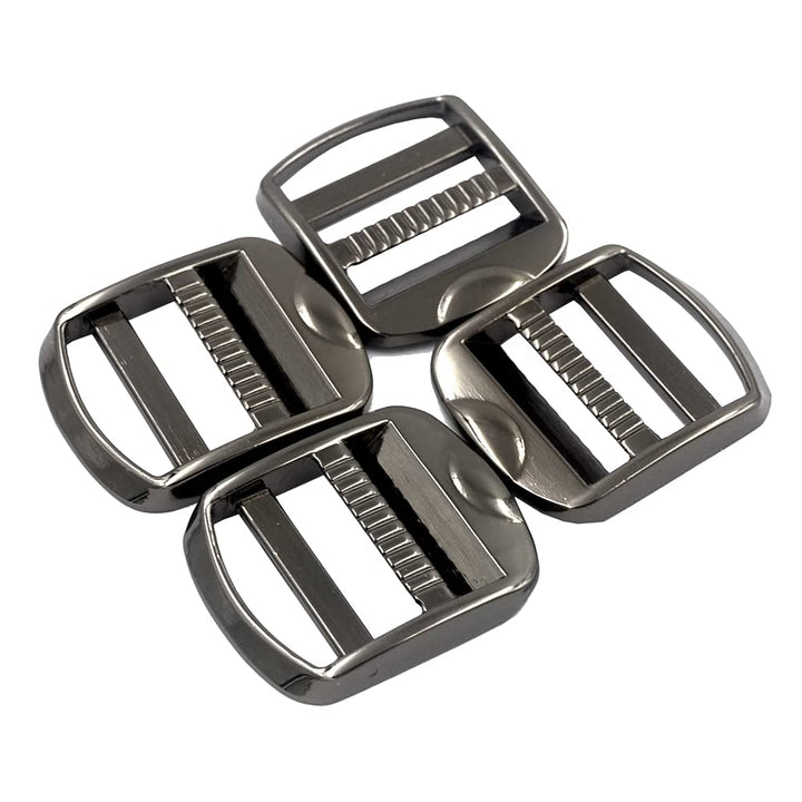 DGOL 10 pcs 1 inch Strong Heavy Shinning Zinc Alloy Ladder Lock Slider Adjustable Webbing Strap Release Buckles (Gunmetal)