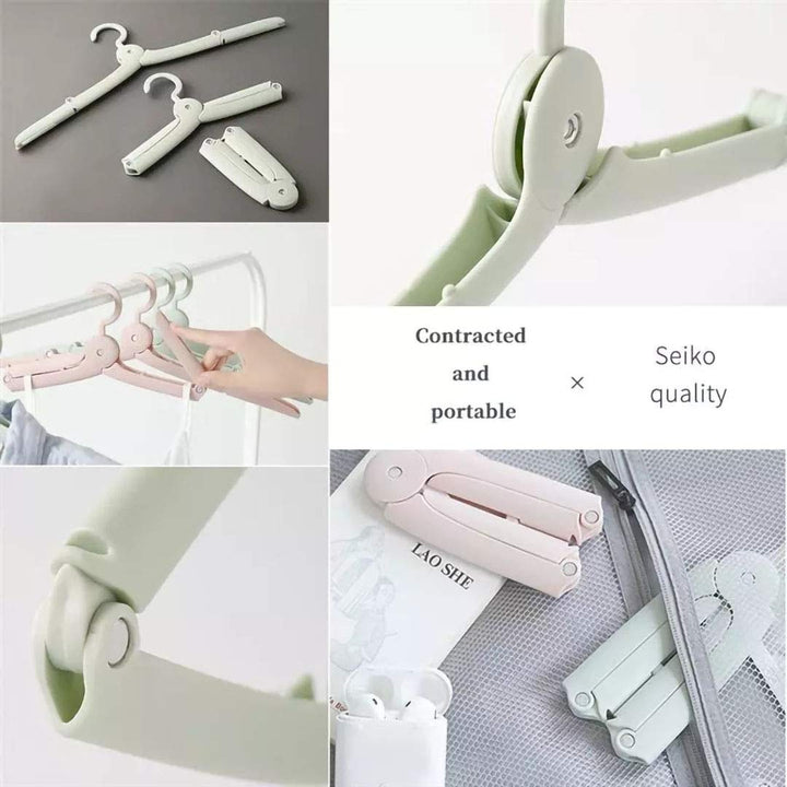 Travel Hangers Foldable - Portable Hangers, Multi-Functional &amp; Mini Hanger for Women Travel - 2 Pack of Drying Cloth Hangers (Pink)