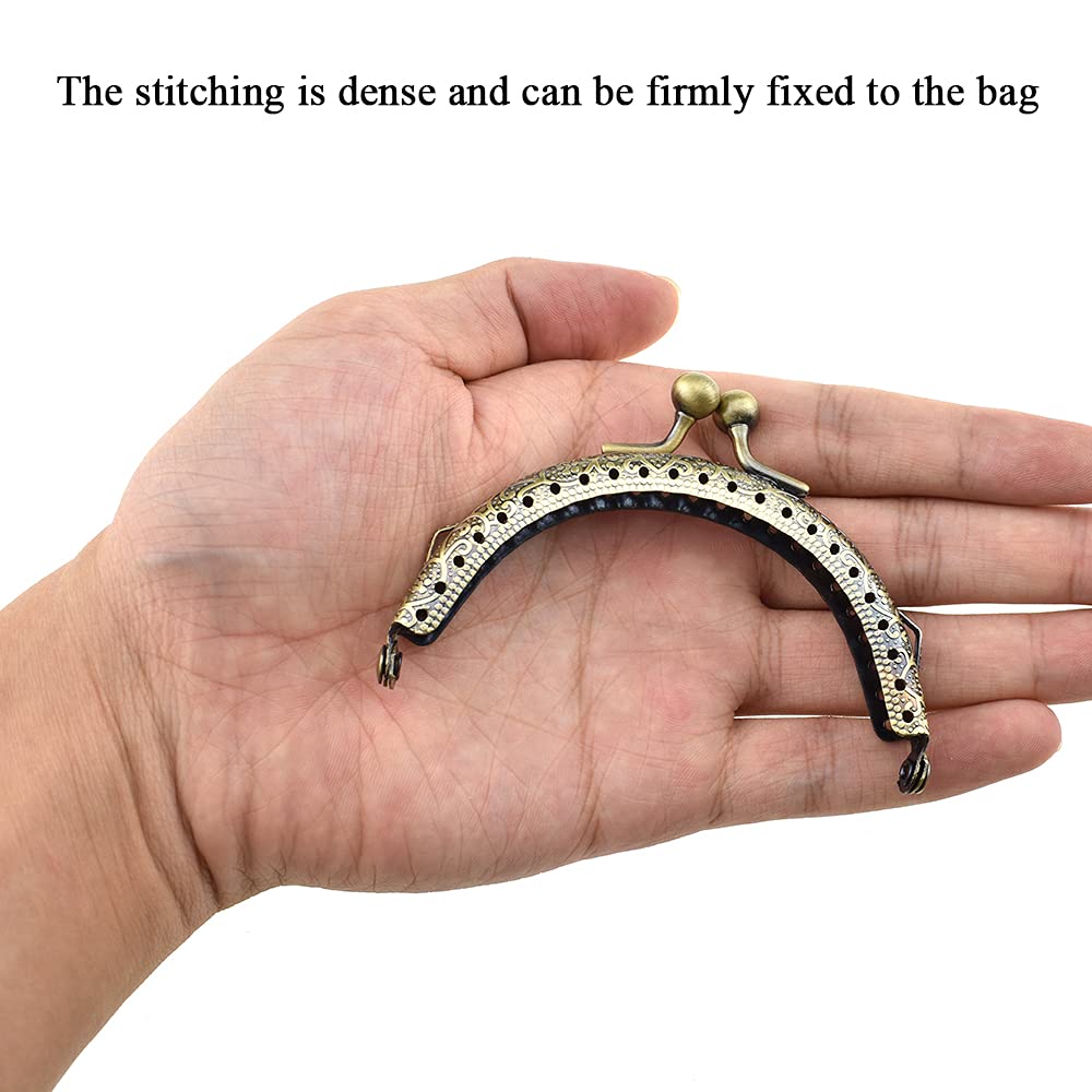 Hahiyo Purse Round Bag Kiss Clasp Frame Lock 8.5cm Diam