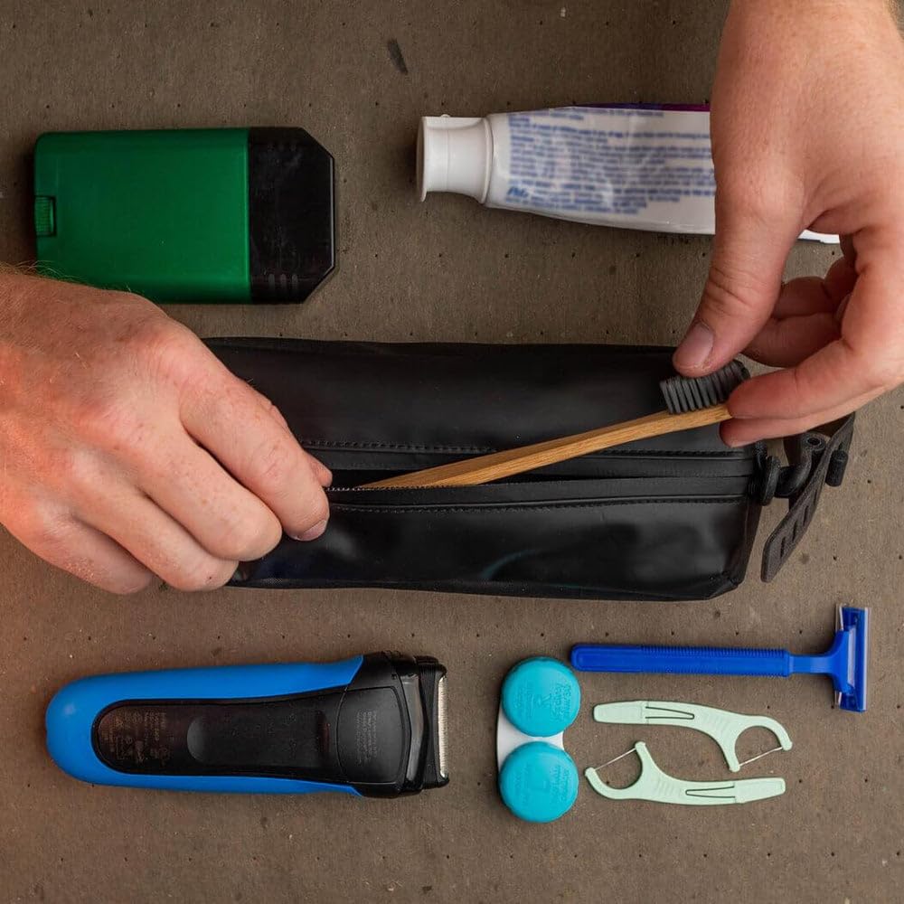 Hanging Toiletry Bag, Water Resistant Hanging Travel Toiletry Bag for Shaving Kits, Makeup, Hanging Toiletry Bag for Men Dopp Kit &amp; Hanging Cosmetic Travel Bag for Women (Black Mini)