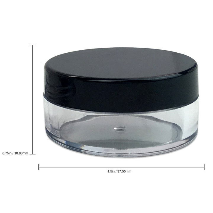 (Quantity: 40 Pieces) Beauticom 10G/10ML High Quality BLACK Lid Plastic Cosmetic Lip Balm Lip Gloss Cream Lotion Eyeshadow Container Jars