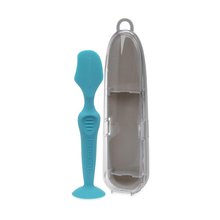 Nuby Diaper Cream Soft Silicone Brush with Suction Base & Hygienic Case, Aqua, Blue, Full Size: Blue, Full Size