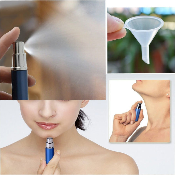 6pcs 6ml Portable Mini Refillable Perfume Scent Aftershave Atomizer Empty Spray Bottle with 2 Funnel Filler for Travel Purse