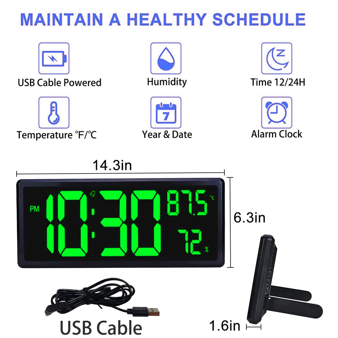 Digital Clock Large Display, Yaboodn Large Digital Wall