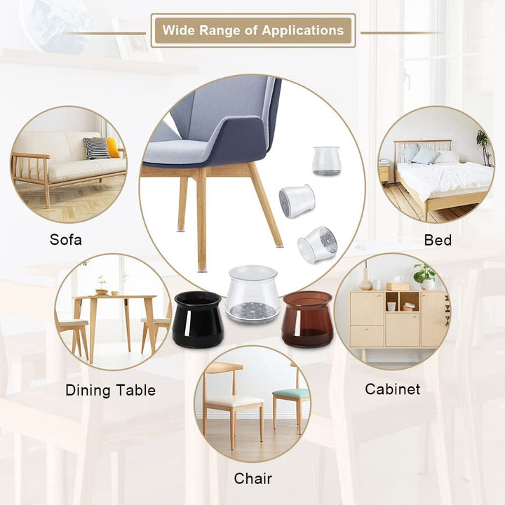 32pcs Chair Leg Floor Protectors,Bar stools Leg Protectors Caps,Dining Room Table Chair Leg Protectors for Hardwood Floors, Chair Leg Covers Silicone Felt Furniture Pads (Small fit: 0.9&#39;&#39; - 1.29&#39;&#39;)