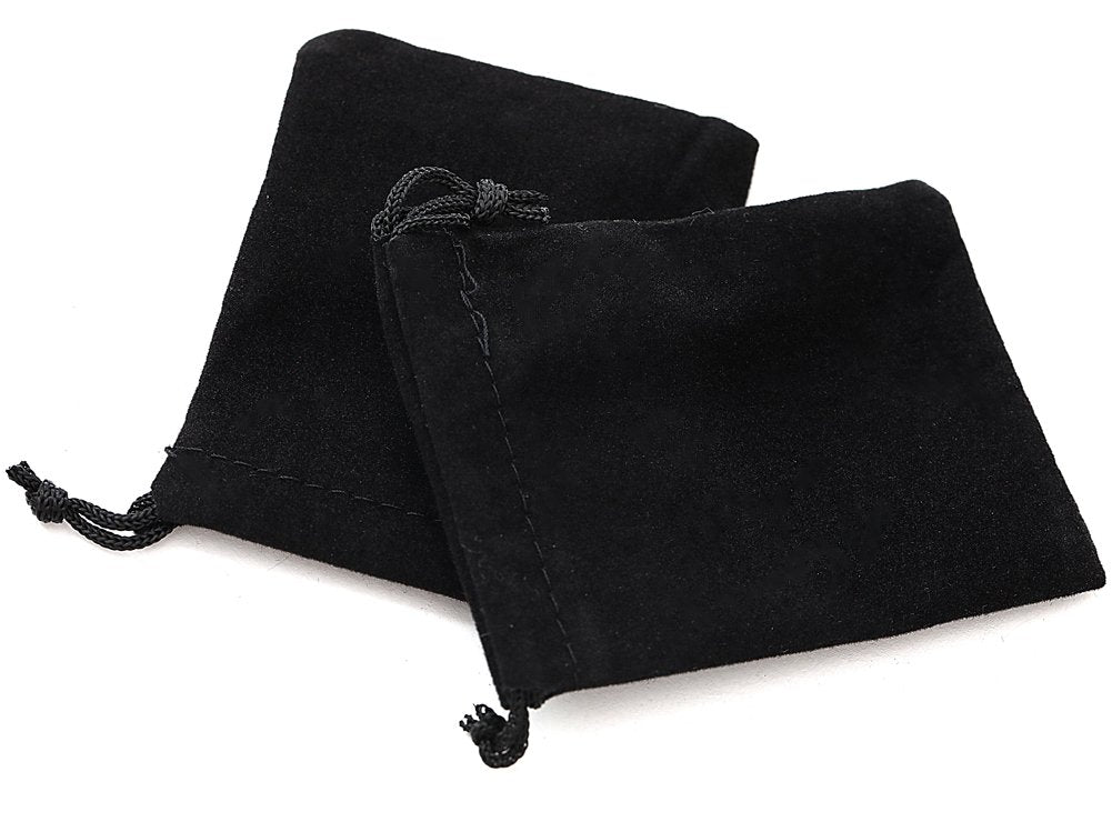 50pcs Jewelry Velvet Cloth Pouch Black Drawstring Small Bags for Dice 2.75&#39;&#39; x 3.5&#39;&#39;