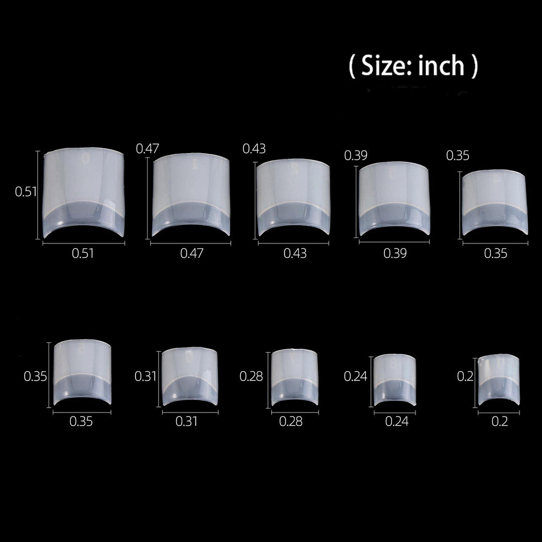 Short Acrylic Nail Tips 500PCS Square Nails Half Cover French False Nails (Natural)