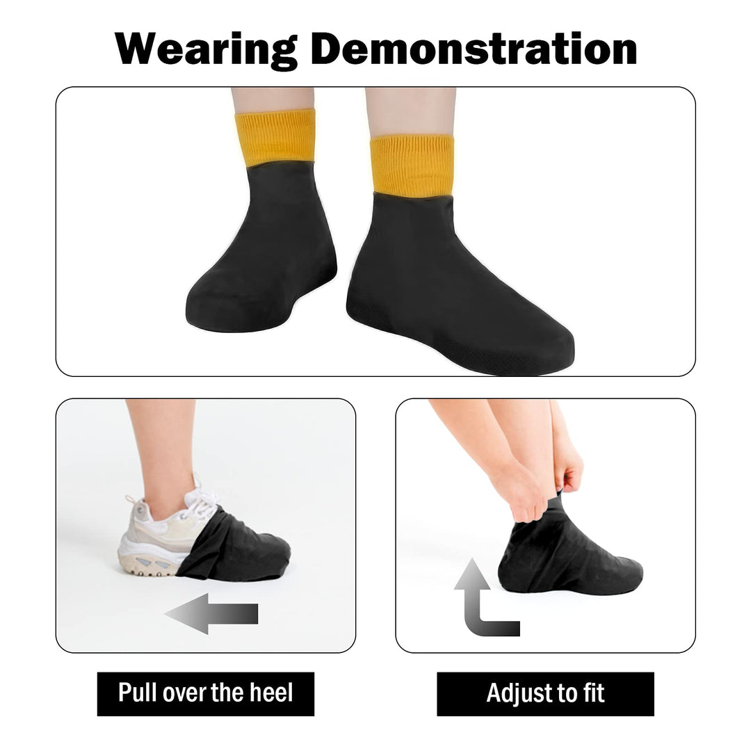 TCCFCCT Waterproof Shoe Covers, Reusable Silicone Shoe 