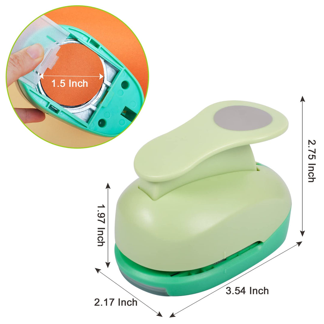 Hole Punch, Paper Punch, 1.5 Inch Circle Punch, Hole Punch Shapes, Large Paper Punch for Crafting Scrapbooking Craft Handmade Cards Arts Fun Projects