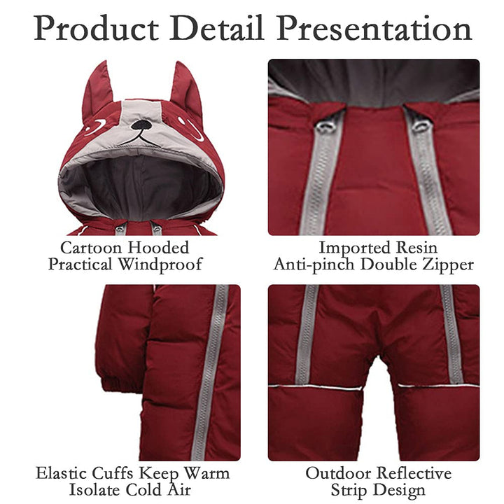 Toddler Baby Boy Girl Winter Snowsuit Coat Thick Outwear Warm Hood Snow Suit Jumpsuit