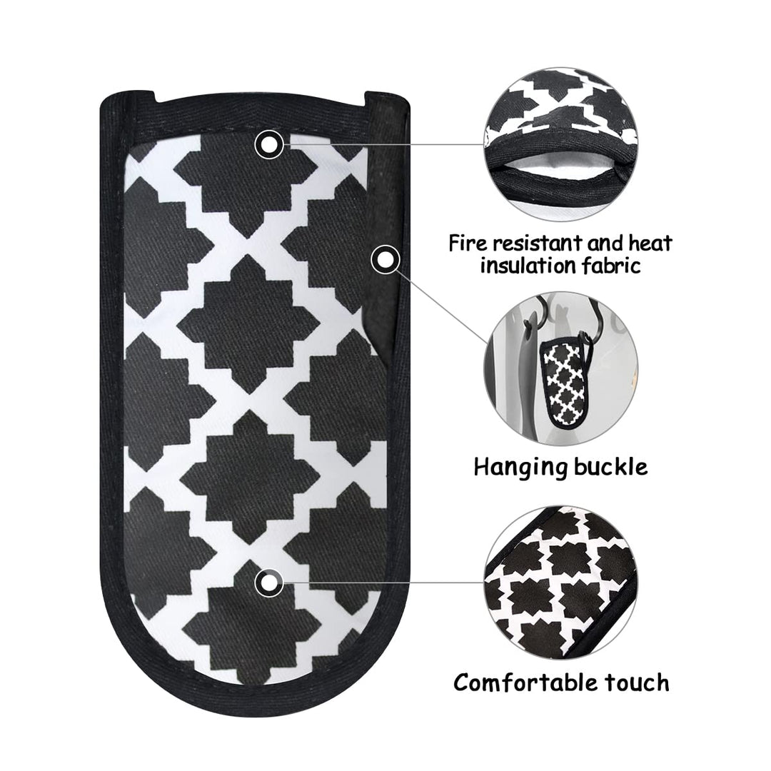 3 Pieces Hot Pot Handle Holder Cover for Kitchen Heat Resistant Hot Handle Sleeve Holder Cast Iron Pan Skillet Handle Cover Potholders for Cooking and Baking (2.Elegant Style)