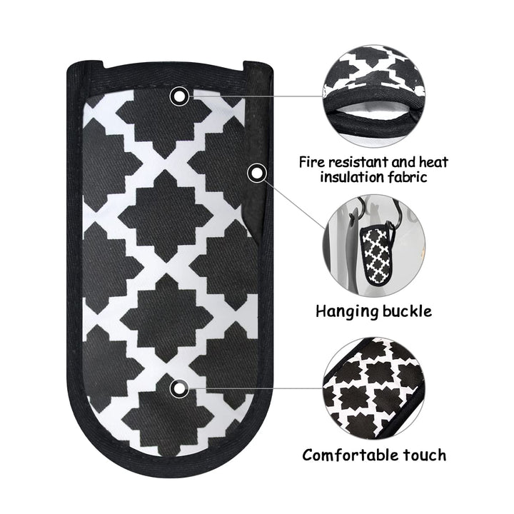 3 Pieces Hot Pot Handle Holder Cover for Kitchen Heat Resistant Hot Handle Sleeve Holder Cast Iron Pan Skillet Handle Cover Potholders for Cooking and Baking (2.Elegant Style)