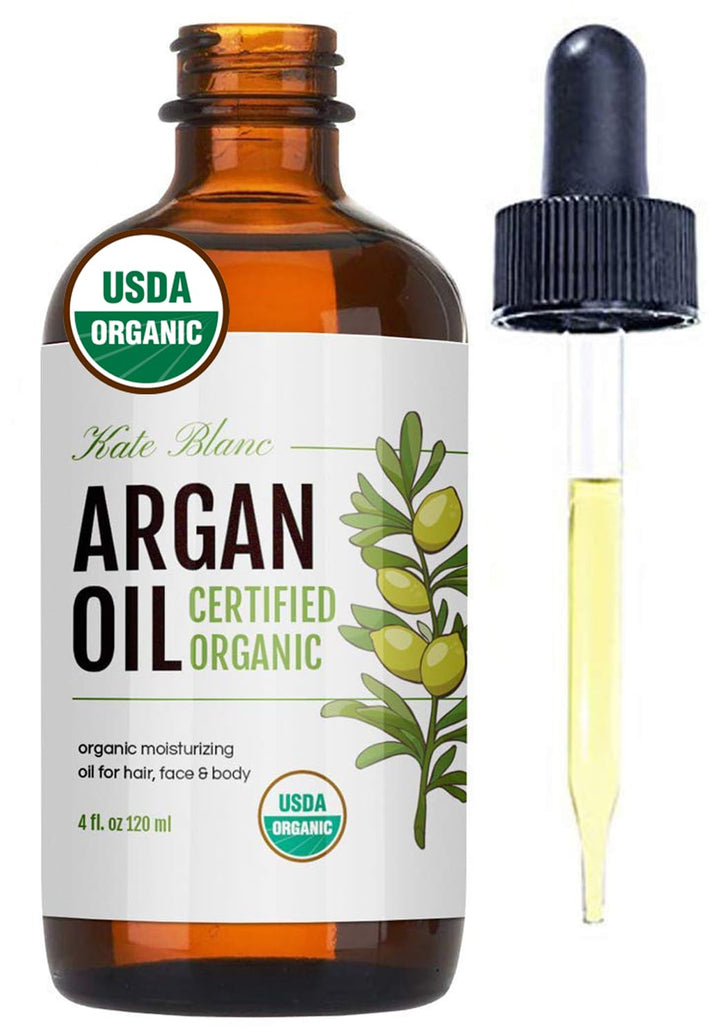Argan Oil for Hair, Face &amp; Skin from Morocco. Promotes Hair Growth (4oz, USDA Certified Organic, Cold Pressed &amp; 100% Pure, Light)