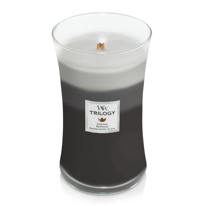 Large Hourglass Candle, Warm Woods - Premium Soy Blend Wax, Pluswick Innovation Wood Wick, Made in USA