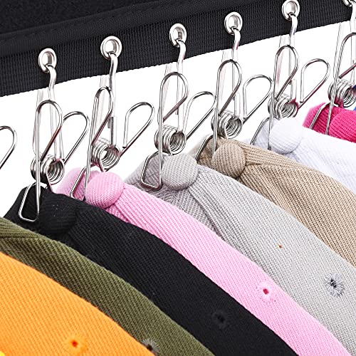 Cap Organizer Hanger, 10 Baseball Cap Holder, Hat Organizer for Closet - Change Your Cloth Hanger to Cap Organizer Hanger - Keep Your Hats Cleaner Than a Hat Rack, Pack of 4 Black
