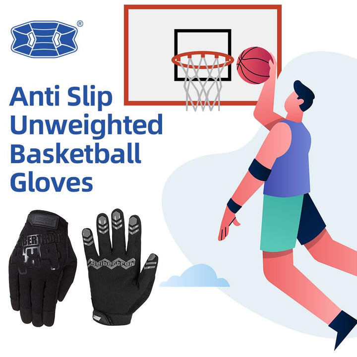 Anti Slip Unweighted Basketball Gloves Ball Handling Gloves (Basketball Training Aid) Or Driving Gloves Black M