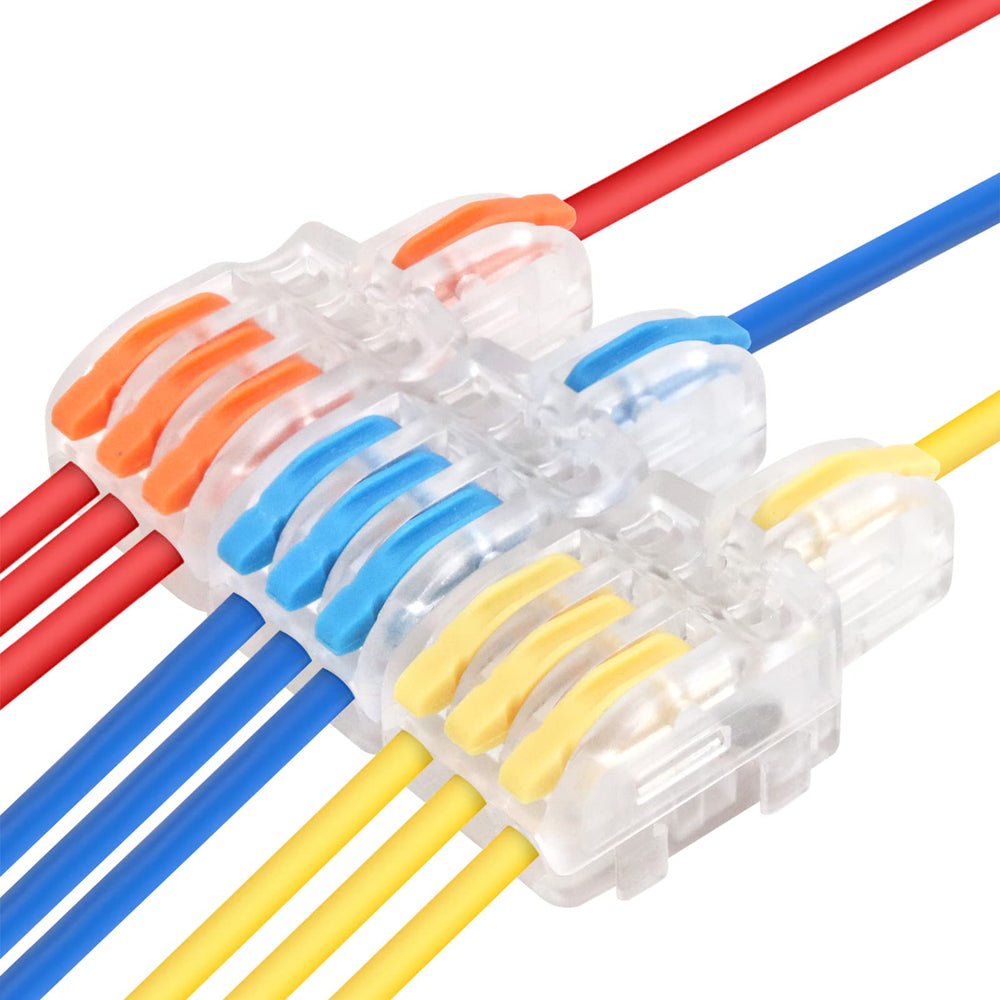 30 Pcs Lever Connectors,Electric Splice Connectors 3 Port,Quick Push in Conductor Terminal Block 28-12 AWG