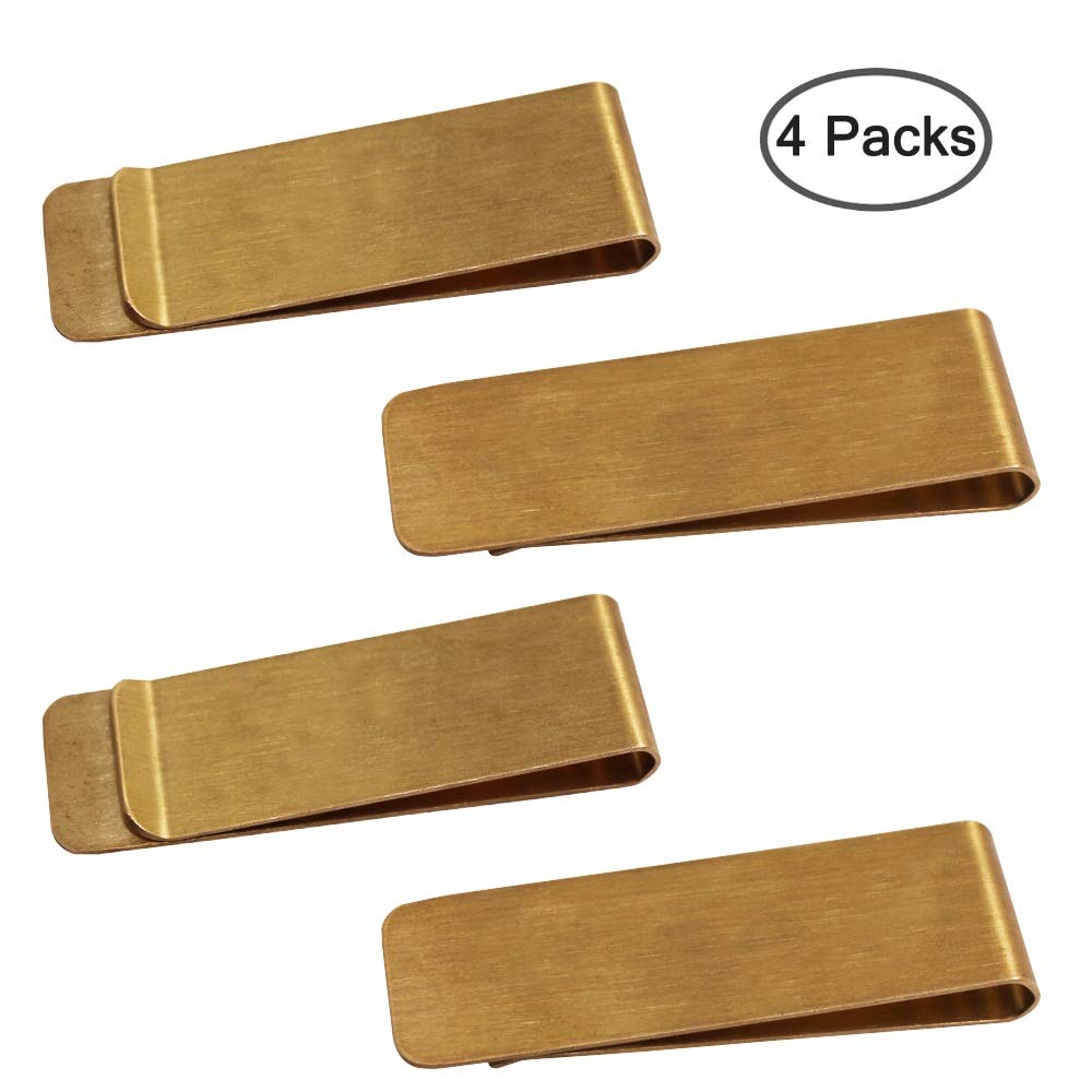 4 Packs Copper Money Clip, Slim Wallet, Credit Card Holder, Minimalist Wallet - Copper