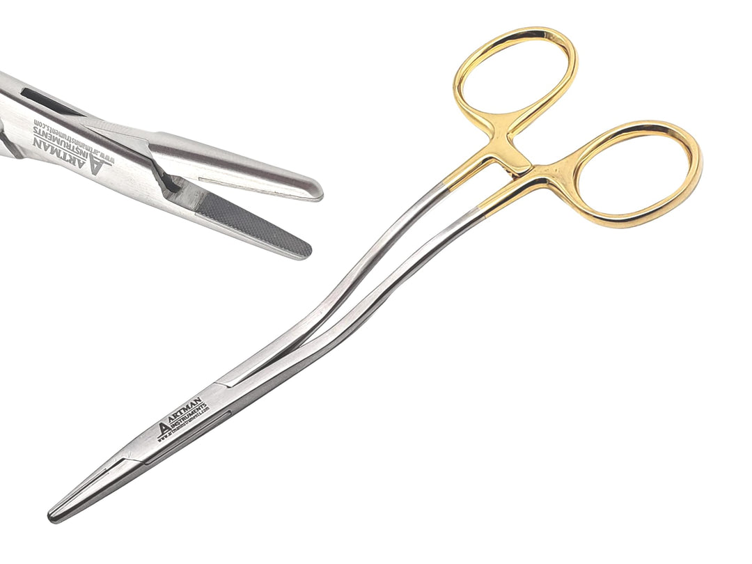 Bozeman Needle Holder Surgical Needle Driver 6 Suture Tying Forceps Angled with Tungsten Carbide Inserts ARTMAN Brand
