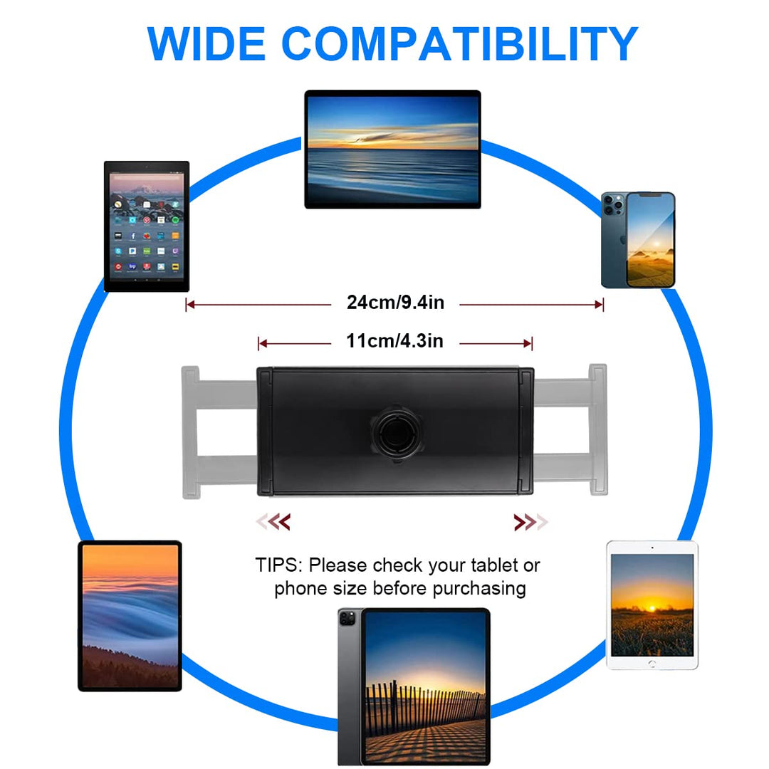JCWINY Flexible Metal Tube Tablet Stand for Microphone Stand, Compatible with 4.7-12.9 Inch Devices, Easy Installation, No Tools Required