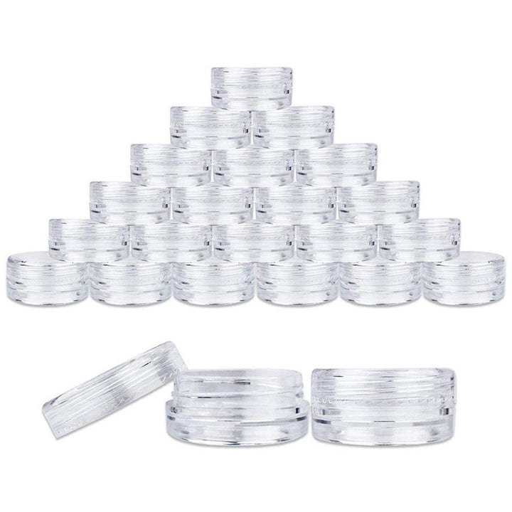 AKOAK 50 Pcs Portable 5g Plastic Transparent Vial Cosmetic Empty Bottle, Eye Shadow Lipstick Container