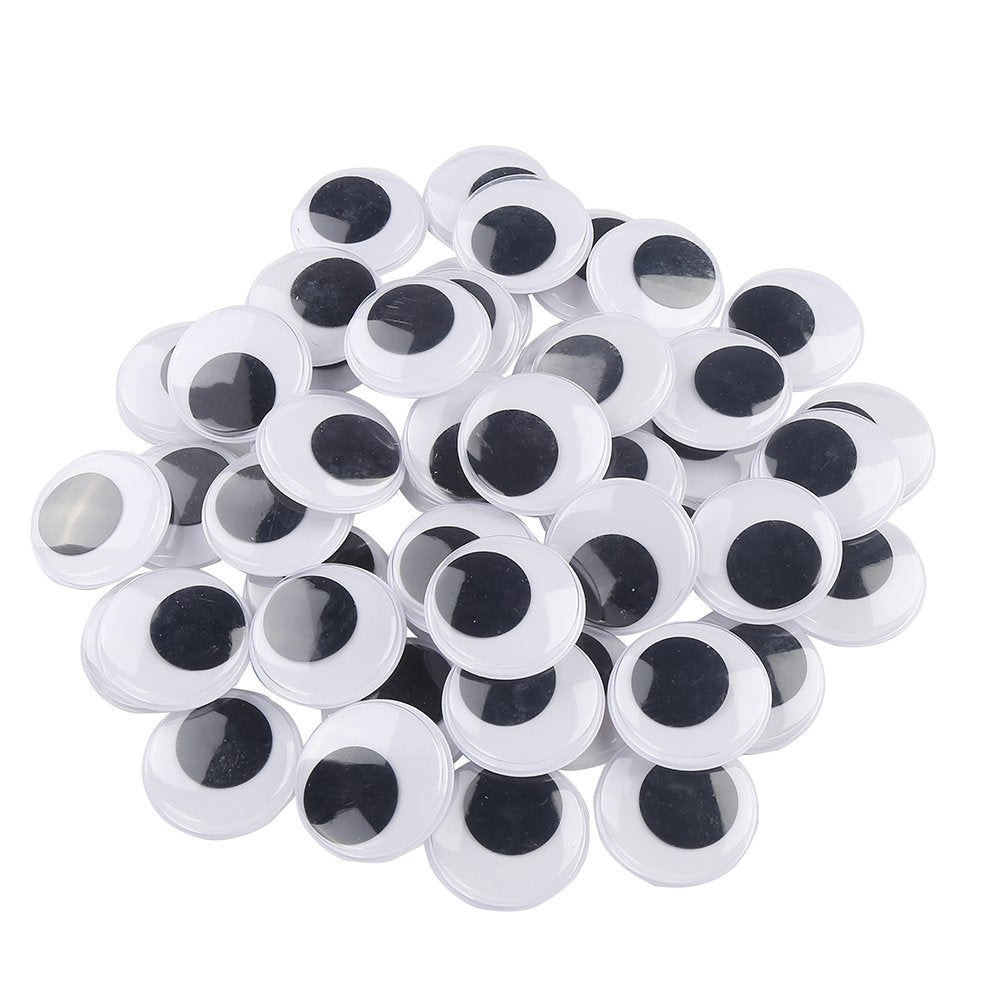 DECORA 500 Pieces 25mm Plastic Wiggle Eyes Self-adhesiv