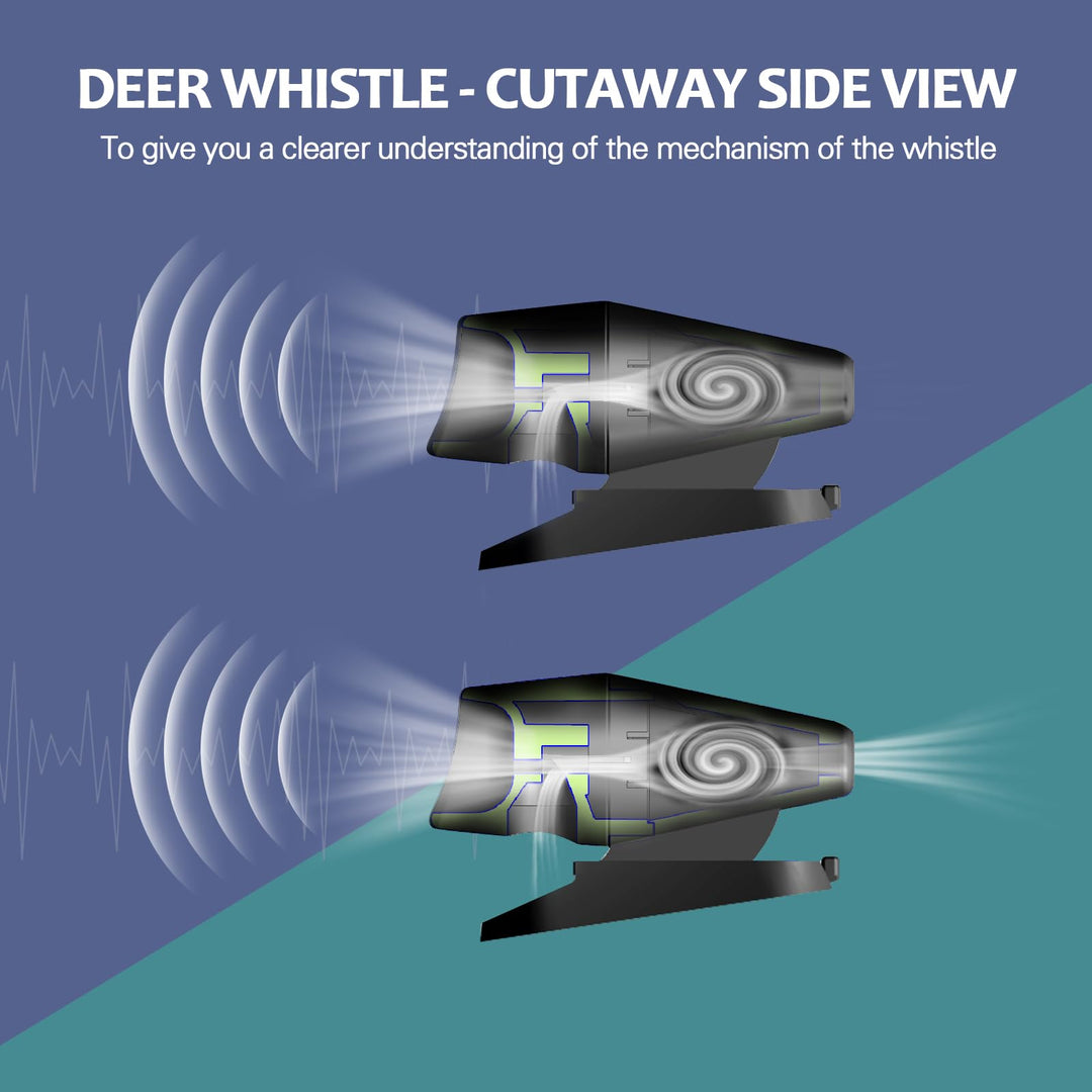 8Pcs Deer Whistles for Vehicles Wind Activated Black
