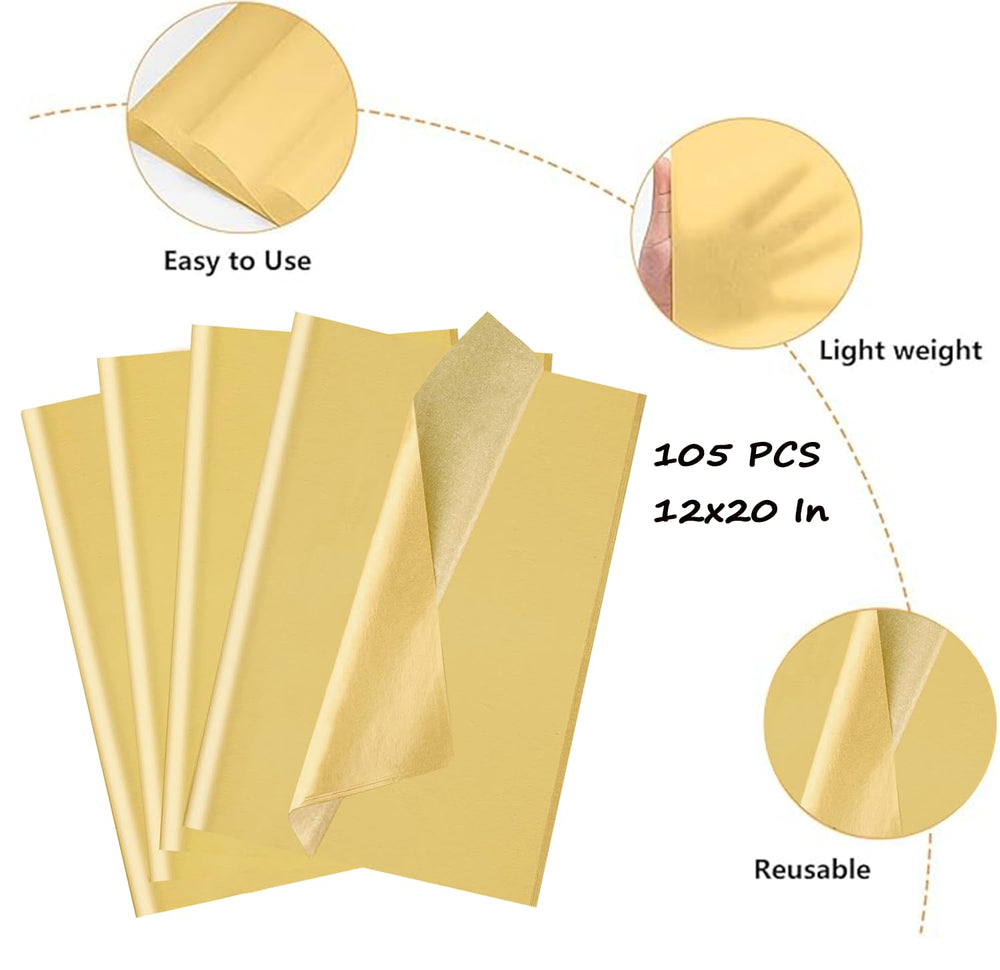 Wrapping Tissue Paper for Packaging 105 Sheets Metallic