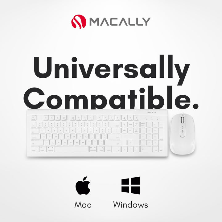 Macally 104 Key USB Wired Keyboard and Mouse Combo with
