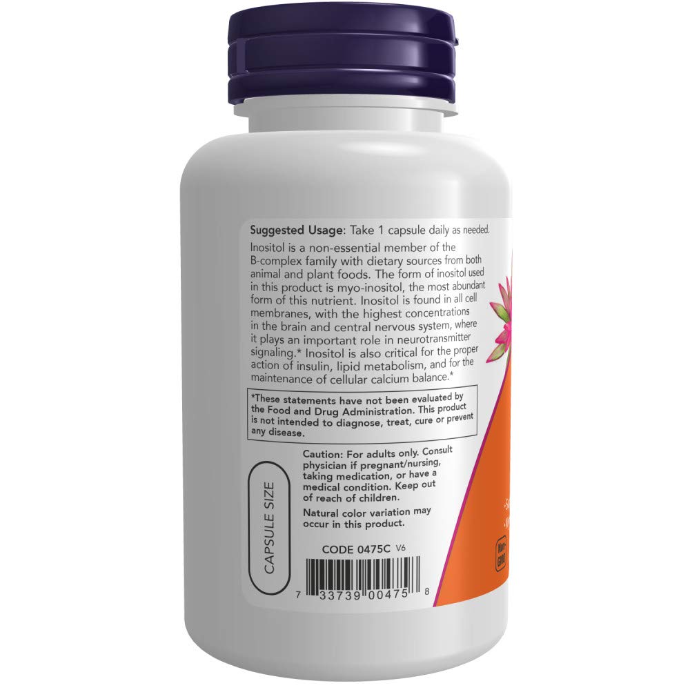 Now Foods 500 mg Inositol , 100 Capsules - Pack of 2