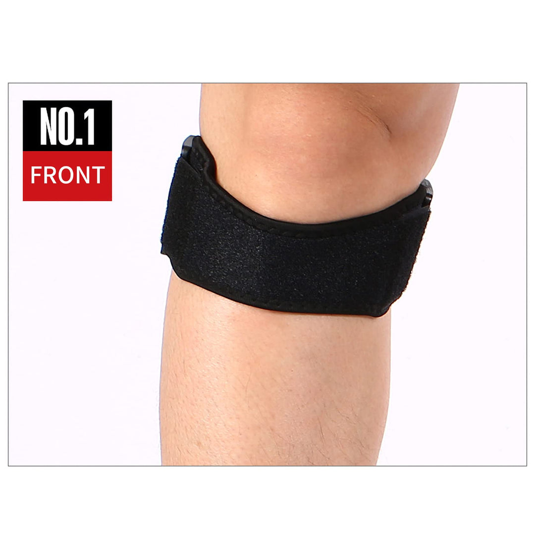 HSManLian Patella Knee Strap Adjustable Knee Brace Patellar Tendon Support for Running Soccer Basketball Volleyball black