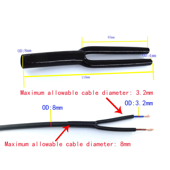 WJSTN Speaker Wire Pants(Y Boot) Cable Pants 8mm 2-Cond