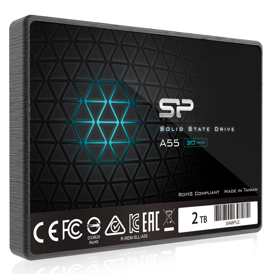 Silicon Power 2TB SSD 3D NAND A55 SLC Cache Performance Boost SATA III 2.5 7mm (0.28) SSD Internal Solid State Drive (SP002TBSS3A55S25)