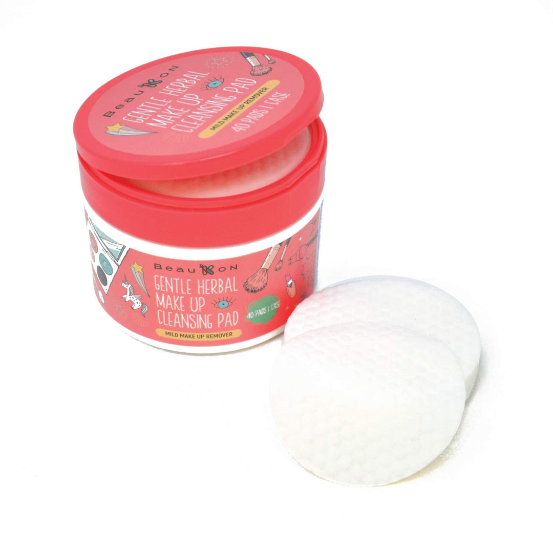 Gentle Herbal Makeup Cleansing Pads, Centella Asiatica Gotu Kola Daily Makeup Remover Wipes (40 Count)