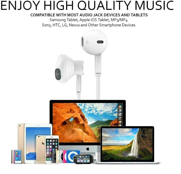 2pack for iPhone Earbuds with 3.5 mm Headphone Plug for Mic Call + Volume Control Earphones Compatible with iPhone 6s / 6plus / 6 / 5s, Android, PC in-Ear Headphone Headset