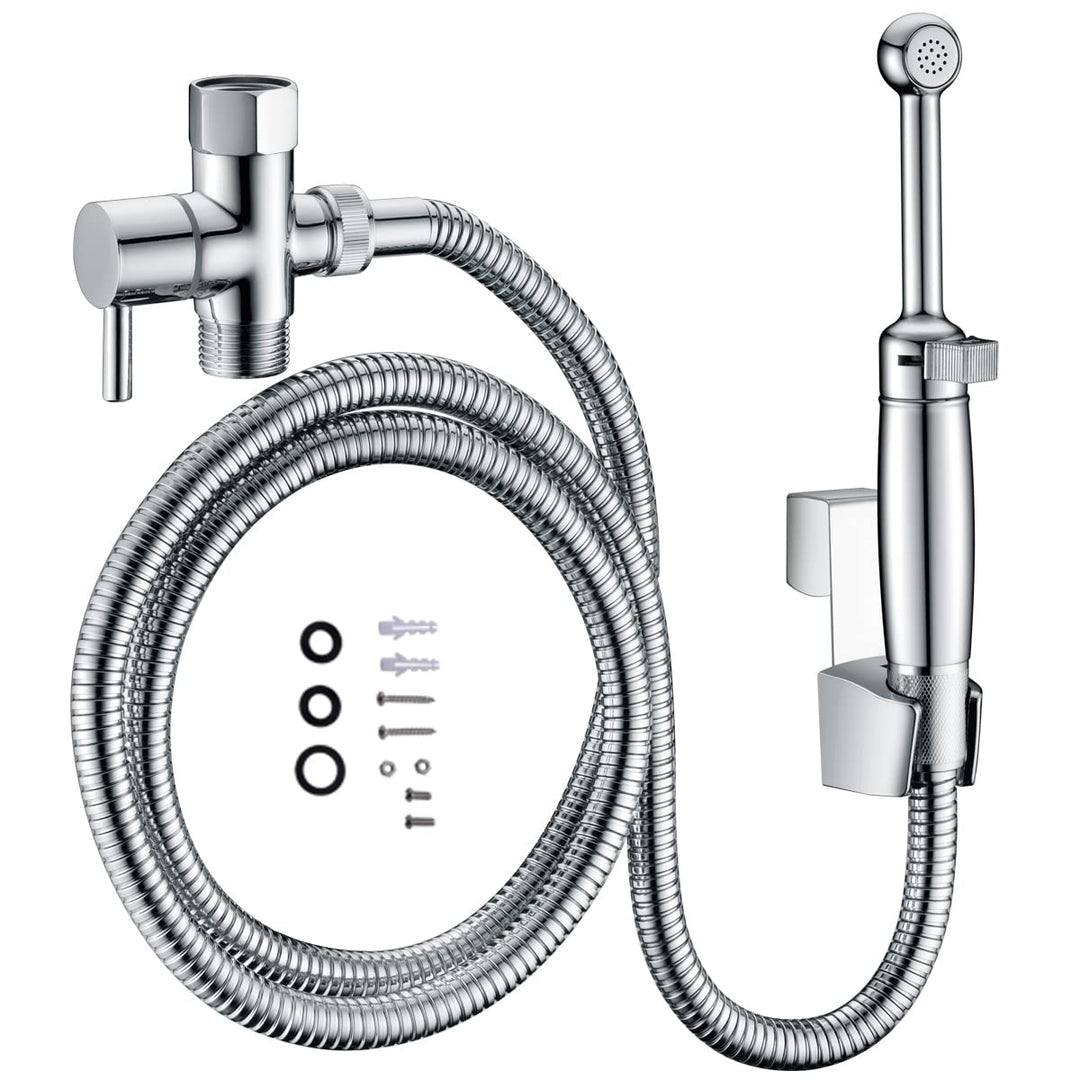 Bidet Sprayer for Toilet, Handheld Bidet Toilet Water Sprayer Kit Cloth Diaper Toilet Jet Sprayer Polished Chrome-Multi Mode with Anti-high Water Pressure Hose