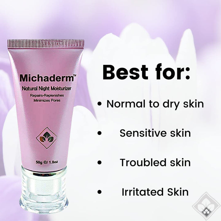 Natural Facial Moisturizer Night Time, Repairs UV Damages, Minimizes Pores, Deep Hydration, 50g 1.8oz