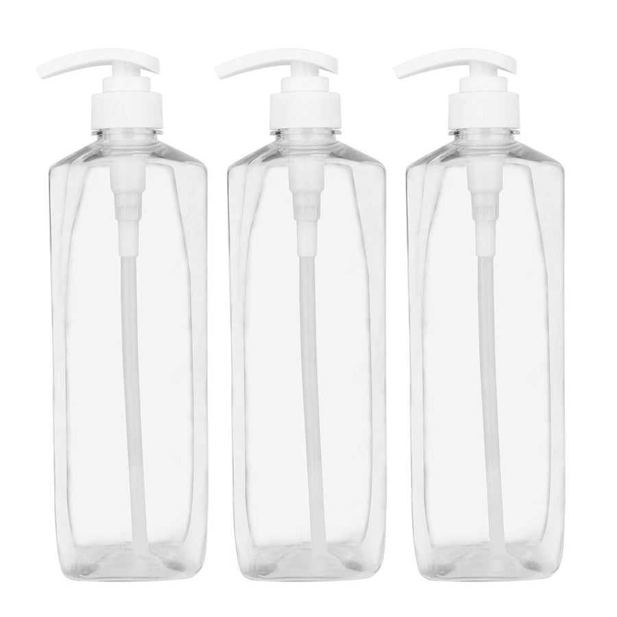 Plastic Pump Bottle 32oz, Soap Dispenser Empty Shampoo Dispenser Bottles for Cleaning Solutions,Hair,Oils,(3 Pack.1000ml)