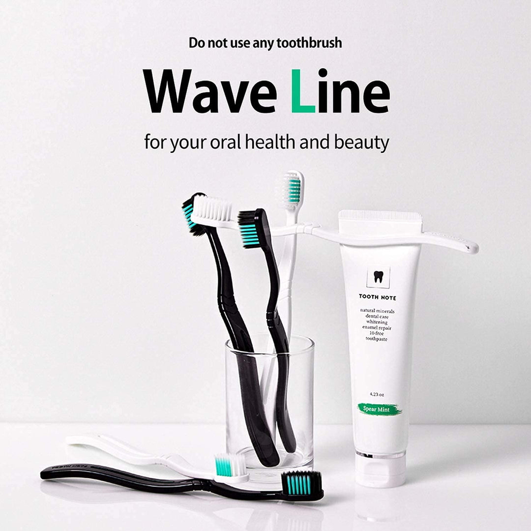 TOOTHNOTE Premium Toothbrush Wave Line, Black &amp;