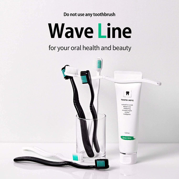 TOOTHNOTE Premium Toothbrush Wave Line, Black &amp;