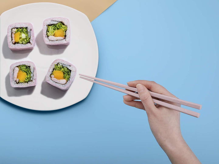 Hiware Reusable Fiberglass Chopsticks Dishwasher Safe, Lightweight, Multicolor - 5 Pairs Gift Set