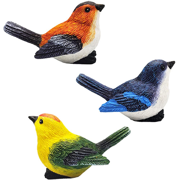 Miniature Bird Decorative Figurines 3 Pcs Mini Bird Figures Animal Model Toys Fairy Garden Decoration Plant Flower Pots Ornaments