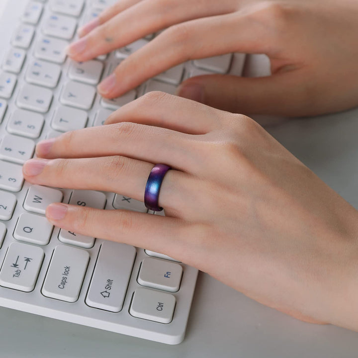 Egnaro Silicone Anniversary Ring Women, Breathable Desi