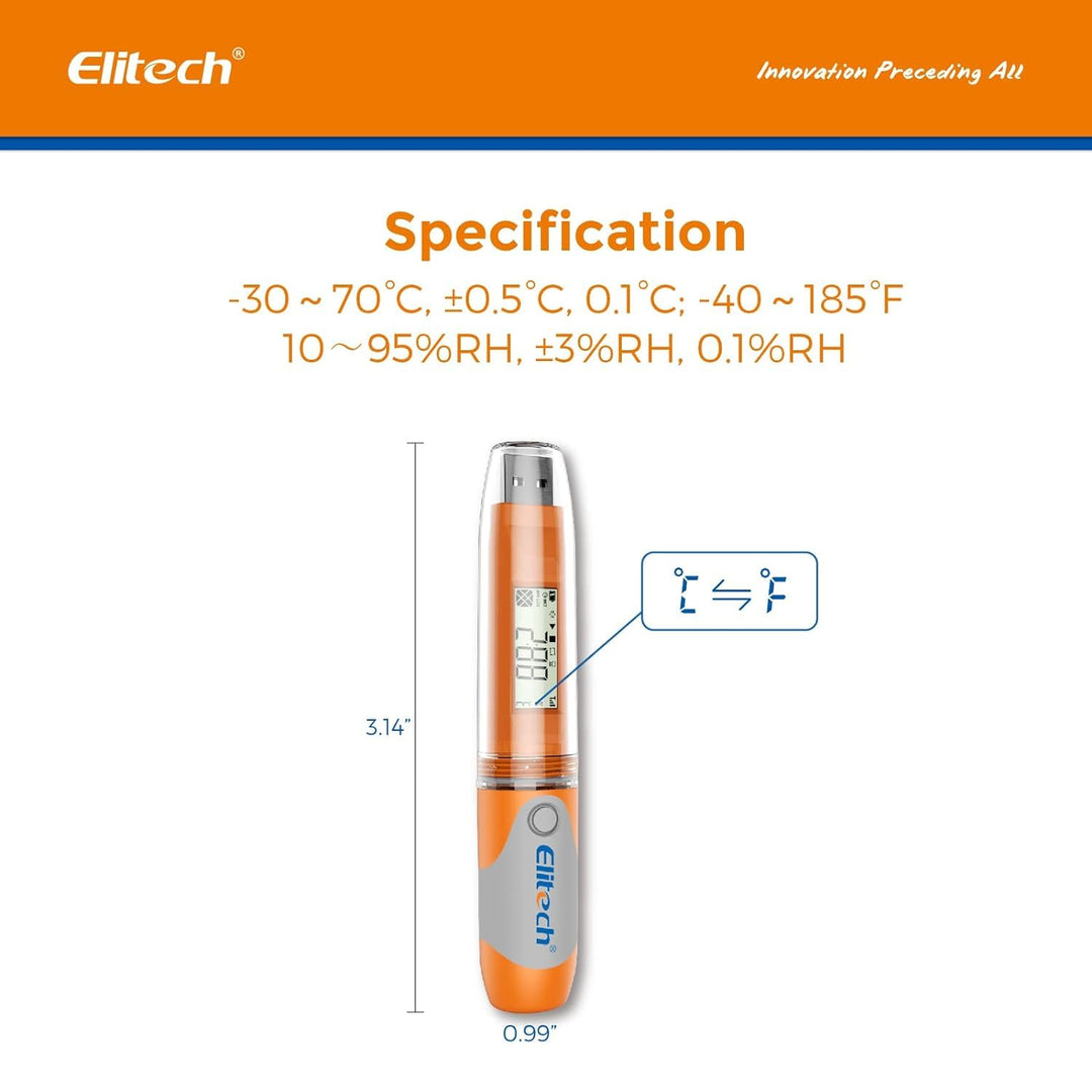 Elitech RC-51H USB Temperature Data Logger Reusable Dig
