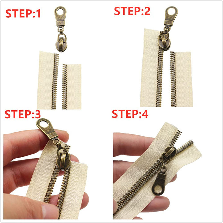 MebuZip #5 Antique Brass Metallic Nylon Coil Zippers by