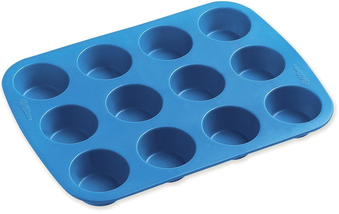 Easy-Flex Silicone Mini Muffin Pan, 12-Cup, Blue