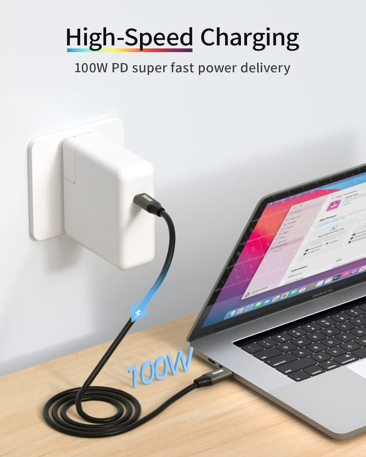 DockCase USB C to USB C Cable, USB C 3.2 GEN2 10Gbps Data Transfer Cable, 100WPD Fast Charging, 4K Video Monitor for iPhone15/15Pro/15Plus, MacBook Pro, iPad Pro, Samsung Galaxy, T5 LaCie SSD[3.28ft]…