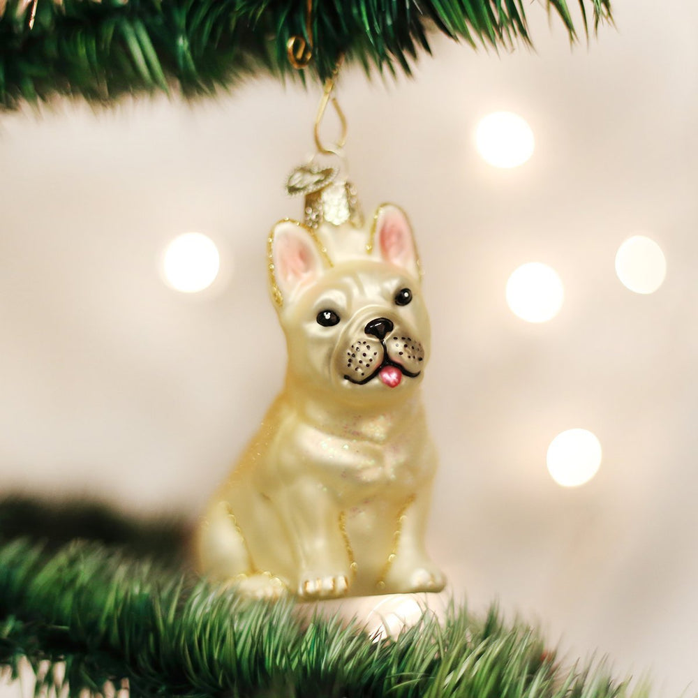 Ornaments: French Bulldog Glass Blown Ornaments for Christmas Tree (12436)