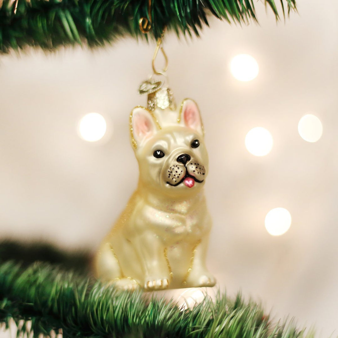 Ornaments: French Bulldog Glass Blown Ornaments for Christmas Tree (12436)