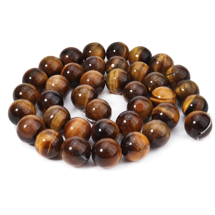 HAAMIIQII 45pcs 8mm Natural Yellow Tiger Eye Beads Roun
